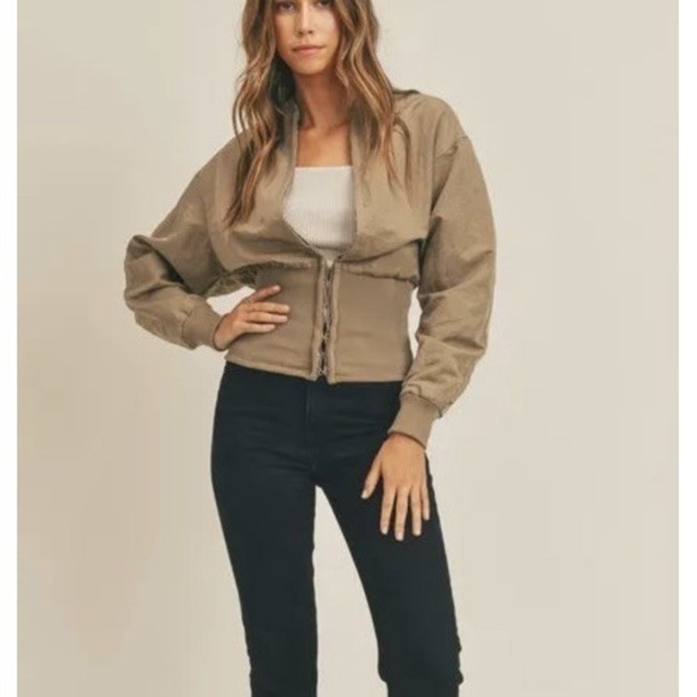 MABLE Long Sleeve Two Way Jacket Womens Size Medium Bomber - Picture 5 of 7